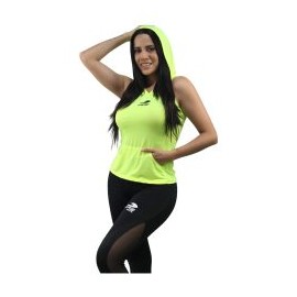 BLUSA O PLAYERA DEPORTIVA CON GORRO FIRE SPORTS FEMENIL AMARILLO